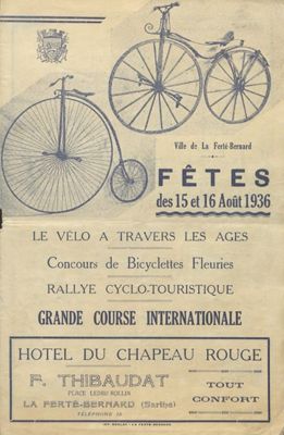 Programme des fêtes cyclistes des 15 et 16 août 1936 à La Ferté-Bernard, La Ferté Bernard, imprimerie Boulay (Archives départementales de la Sarthe, 1 J 963).jpg