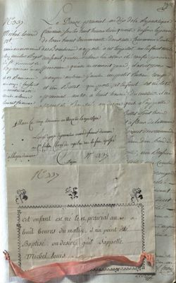 Registre des procès-verbaux d'exposition des enfants trouvés, Hôpital général du Mans, Archives départementales de la Sarthe, HG 618.