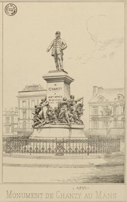 Monument de Chanzy au Mans, gravure, s.n., 1894 (Archives départementales de la Sarthe, 3 Fi 293)