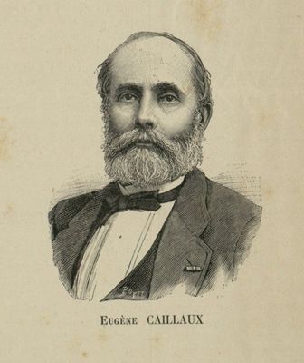 Portrait d'Eugène Caillaux, gravure de Poyet, Paul Dupont imprimeur, 1885 (Archives départementales de la Sarthe, 4 Fi 215)