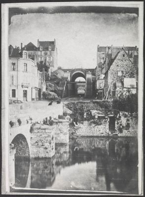 Le Mans : le tunnel, à la fin des  travaux, avant la démolition du pont Yssoir, photographie, cliché anonyme, 1877 (Archives départementales de la Sarthe, 5 Fi 11)