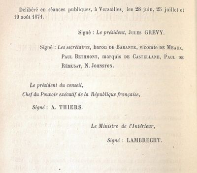 Rapports, procès-verbaux, délibérations du conseil général, 1870-1871 (Archives départementales de la Sarthe, 1 N 17)