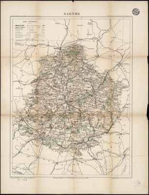 Carte topographique de la Sarthe, par E. Guillot [début XXe s.] (Archives départementales de la Sarthe, 1 Fi 438)
