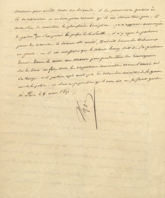 lettre de Napoléon au général Savary, 8 mars 1809 (Archives départementales de la Sarthe, 1 J 1235_2).jpg