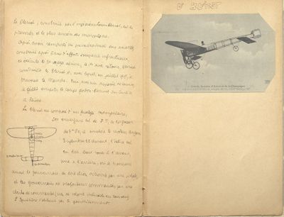 cahiers de notes relatives aux débuts de l'aviation, 1910 (Archives départementales de la Sarthe, 1 J 1182).jpg