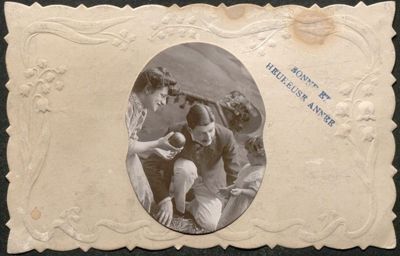« Bonne et heureuse année », carte postale, s. n., début du XXe siècle (Archives départementales de la Sarthe, 2 Fi 4706).jpg
